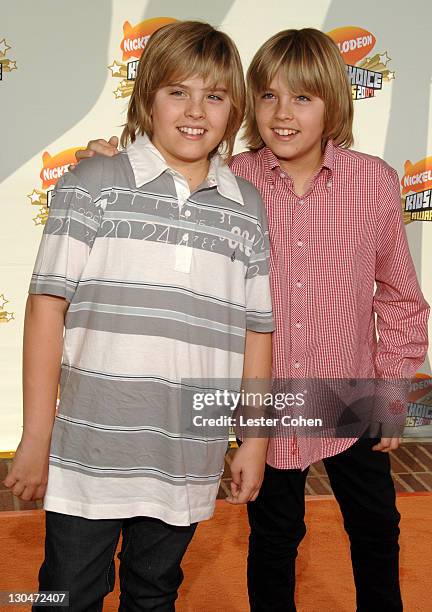 Dylan Sprouse and Cole Sprouse during Nickelodeon's 20th Annual Kids' Choice Awards - Arrivals at Pauley Pavilion in Westwood, California, United...