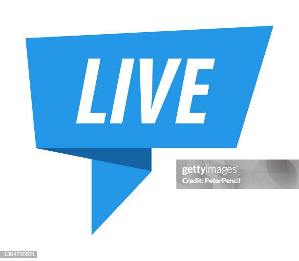 live - banner, speech bubble, label, ribbon template. vector stock illustration - streamer stock illustrations