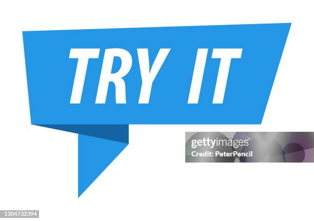 try it - banner, speech bubble, label, ribbon template. vector stock illustration - try something stock illustrations