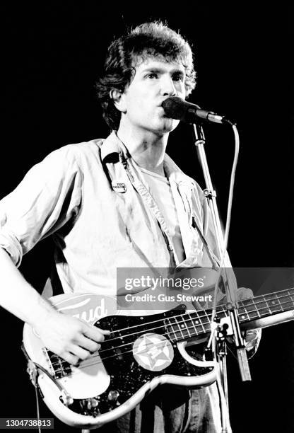 Tom Robinson, performs on stage at the Hammersmith Odeon, London, United Kingdom, on October 8th, 1978.