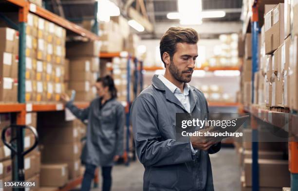 improving efficiency with a well organised inventory - modern warehouse stock pictures, royalty-free photos & images