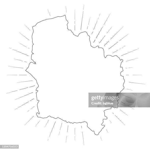 hauts-de-france map with sunbeams on white background - nord pas de calais stock illustrations