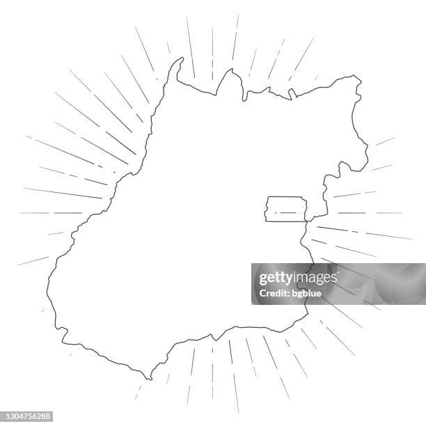 goias map with sunbeams on white background - goias stock illustrations