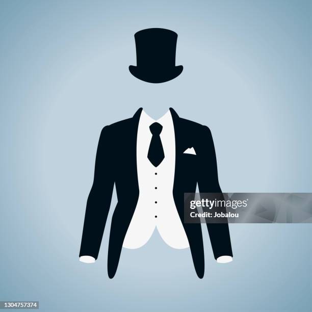 gentleman suit icon - dinner jacket stock illustrations