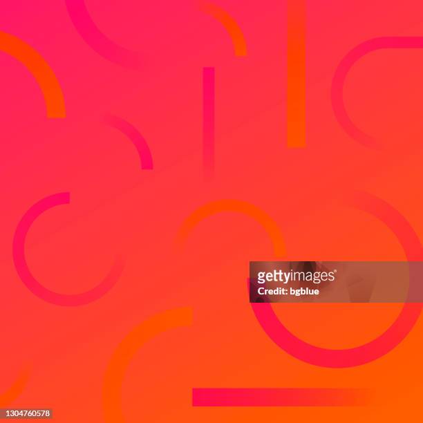 illustrations, cliparts, dessins animés et icônes de conception abstraite avec des formes géométriques - gradient rouge à la mode - fond orange