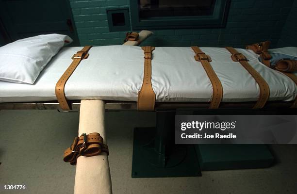 The Texas death chamber in Huntsville, TX, June 23, 2000 where Texas death row inmate Gary Graham was put to death by lethal injection on June 22,...