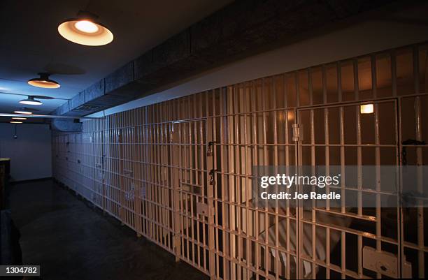 The holding cells for inmates awaiting execution in the Texas death chamber June 23, 2000 in Huntsville, Texas.