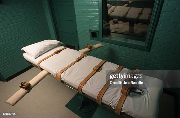 The Texas death chamber in Huntsville, TX, June 23, 2000 where Texas death row inmate Gary Graham was put to death by lethal injection on June 22,...