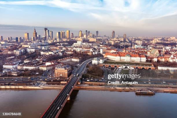 warsaw, poland - warsaw aerial stock pictures, royalty-free photos & images