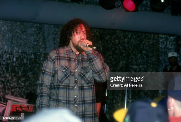 Rapper B-Real and Cypress Hill perform on March 28, 1993 in New York City.
