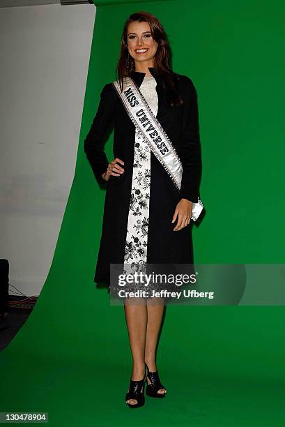 Miss Universe Stefania Fernandez attends Zang Toi during Mercedes-Benz Fashion Week Spring 2010 at 30 West 57th Street on September 11, 2009 in New...