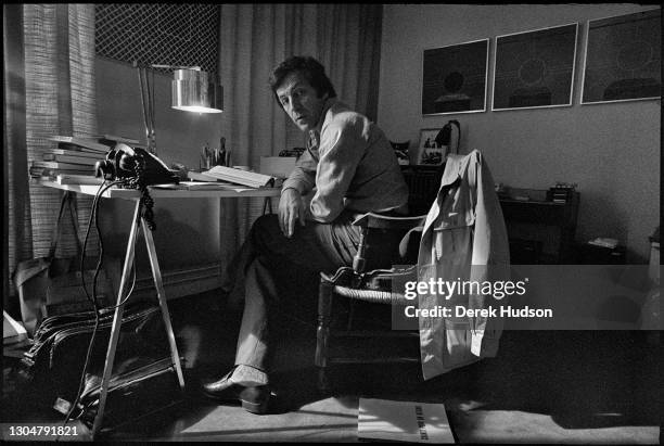 Greek filmmaker, writer and producer Costa-Gavras poses for portraits in the office of his apartment home in the 6th arrondissement of Paris, France,...
