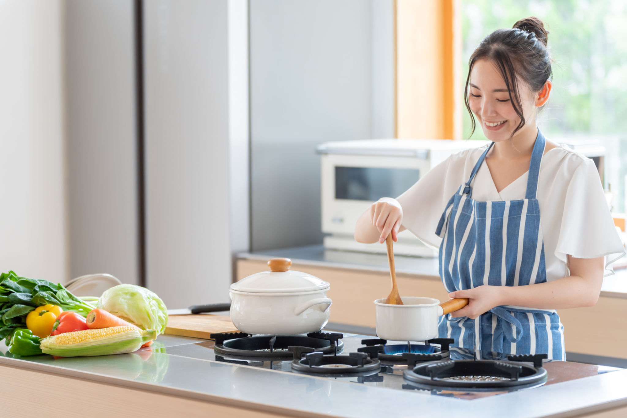 gas stove cooking