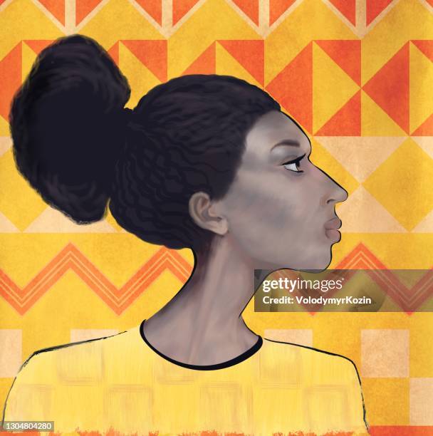 portrait of a teenager in african style - ethiopian models women stock illustrations