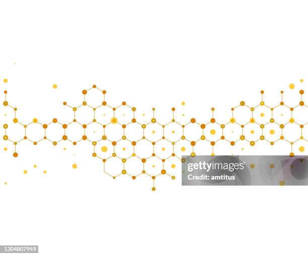 ilustraciones, imágenes clip art, dibujos animados e iconos de stock de bonos hexagonales - estructura molecular