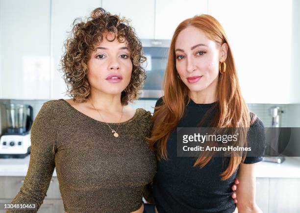 Chef Sophia Urista and Peloton instructor Jess King are seen cooking on March 01, 2021 in New York City.