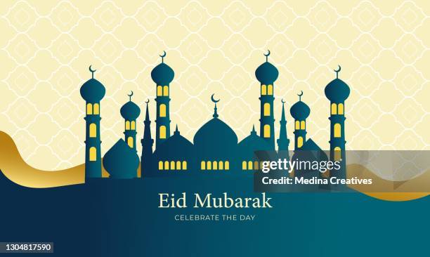 eid mubarak greeting background design - eid ul fitr illustrations stock illustrations