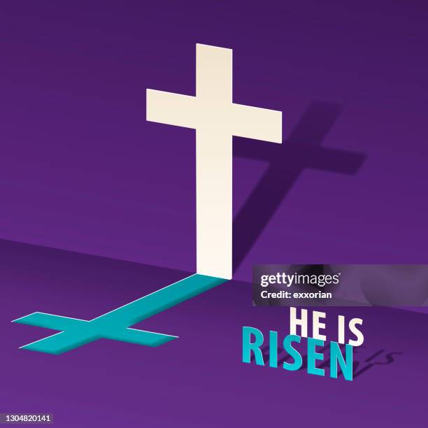 the risen savior concept - stations of the cross stock illustrations