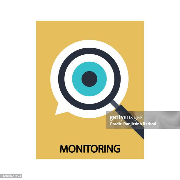 überwachung der bestandsabbildung - blick durchs fenster stock-grafiken, -clipart, -cartoons und -symbole