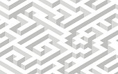 Three-dimensional maze illustration, isometric