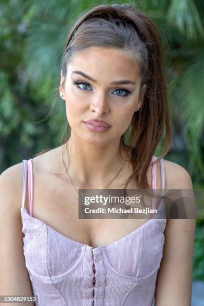 Brighton Sharbino poses for portrait at Sawyer Sharbino's 15th Birthday Celebration on March 01, 2021 in Bel Air, California.