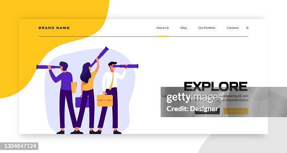 Explore Intro Explore Concept Vector Illustration For Landing Page Template Website ...