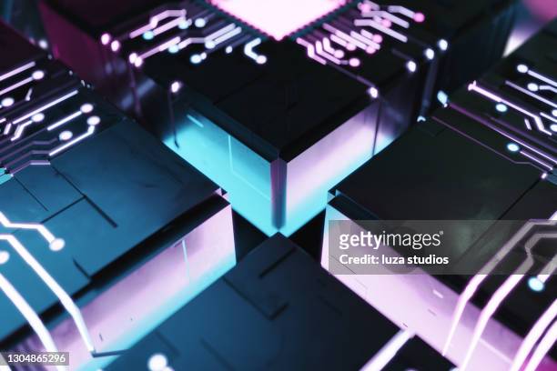 futuristic computer with artificial intelligence concept - letter x stock pictures, royalty-free photos & images