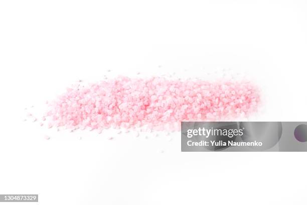 pink bath salt isolated - bath salt stock-fotos und bilder