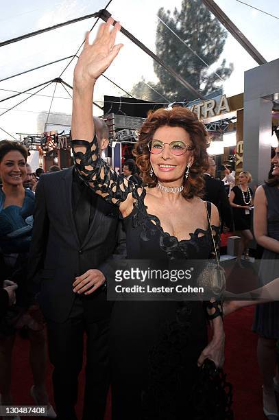 Actress Sophia Loren arrives to the TNT/TBS broadcast of the 16th Annual Screen Actors Guild Awards held at the Shrine Auditorium on January 23, 2010...