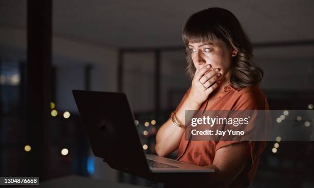 i'm really worried about this... - shocked woman stock pictures, royalty-free photos & images