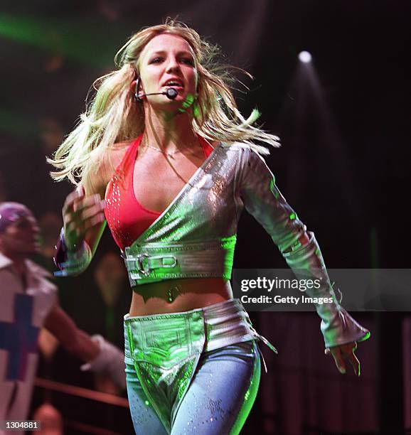 Teen pop sensation Britney Spears performs at Six Flags Darien Lake in New York June 23, 2000.