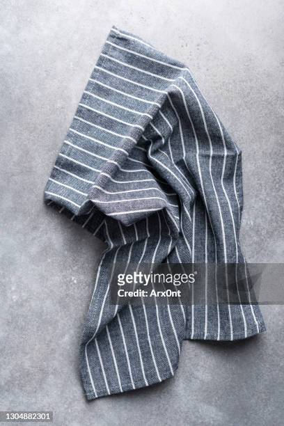 striped linen kitchen textile - napkin stock pictures, royalty-free photos & images