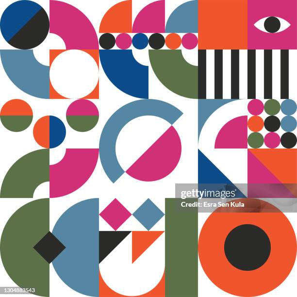 abstract geometric background - bauhaus art movement stock illustrations