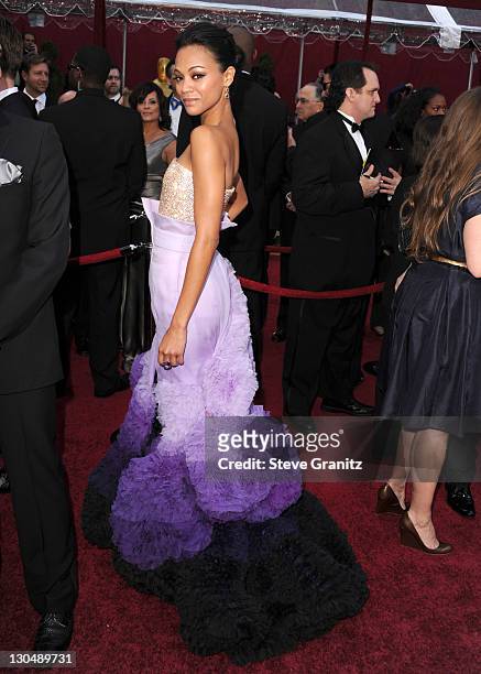 Zoe Saldana arrive at the 82nd Annual Academy Awards at the Kodak Theatre on March 7, 2010 in Hollywood, California. On March 7, 2010 in Hollywood,...