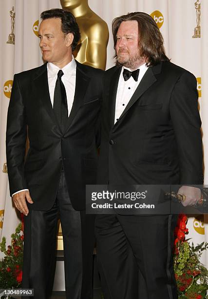 Tom Hanks, presenter, with William Monahan, winner Best Adapted Screenplay for The Departed