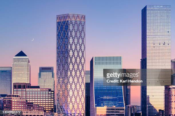 the london skyline at sunset - stock photo - skyscraper stock pictures, royalty-free photos & images