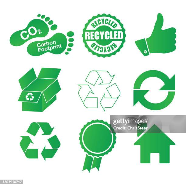 environment symbols - recycled material stock illustrations