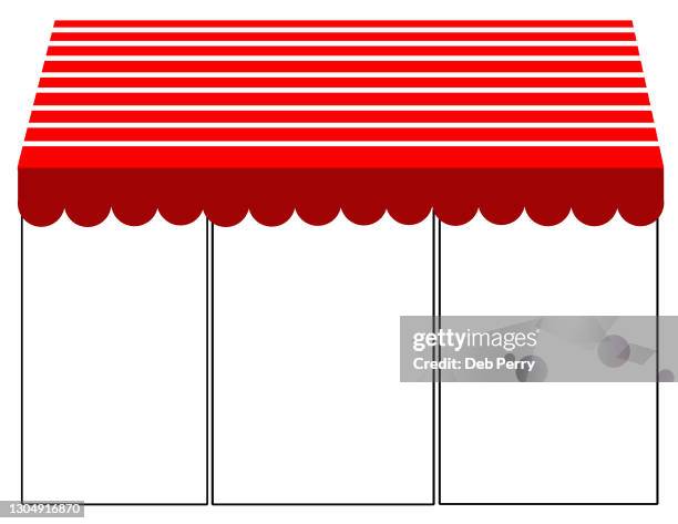 illustrated awning frame on white background - awning window fotografías e imágenes de stock