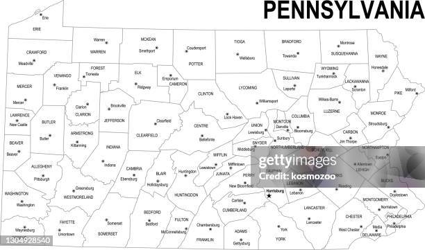 der umriß von pennsylvania - stadtviertel stock-grafiken, -clipart, -cartoons und -symbole