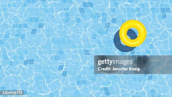 Ilustración de fondo de la piscina de verano con anillo inflable Ilustración de fondo de la piscina de verano con anillo inflable