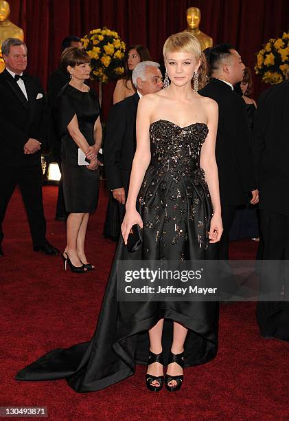 Actress Carey Mulligan arrives at the 82nd Annual Academy Awards held at the Kodak Theatre on March 7, 2010 in Hollywood, California.