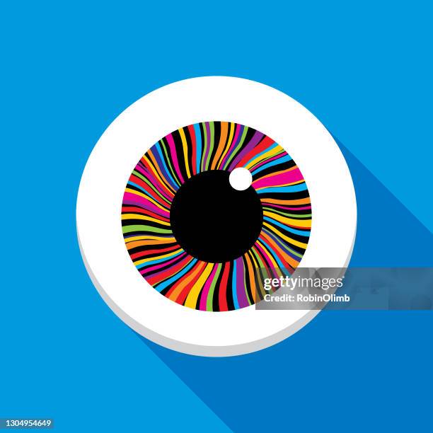 psychedelisches eyeballicon - acid stock-grafiken, -clipart, -cartoons und -symbole