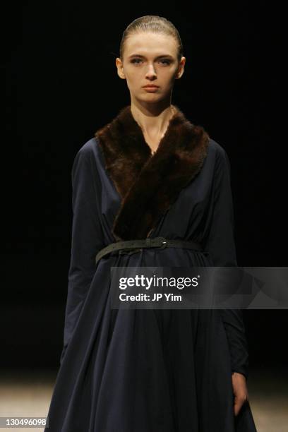 Model wearing Peter Hidalgo Fall 2007 during Mercedes-Benz Fashion Week Fall 2007 - Peter Hidalgo - Runway at 107 Suffolk Street in New York City,...