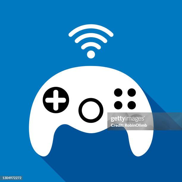 wireless game controller icon - gaming controller white stock illustrations