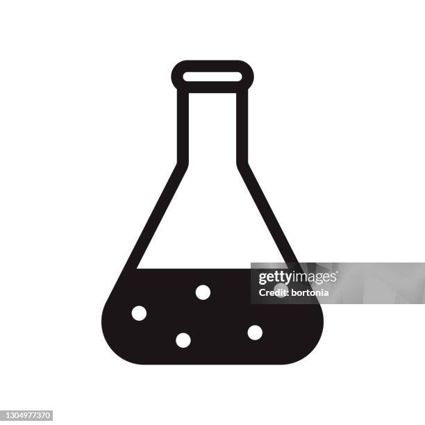 ilustraciones, imágenes clip art, dibujos animados e iconos de stock de icono glifo de ciencia de beaker - matraz