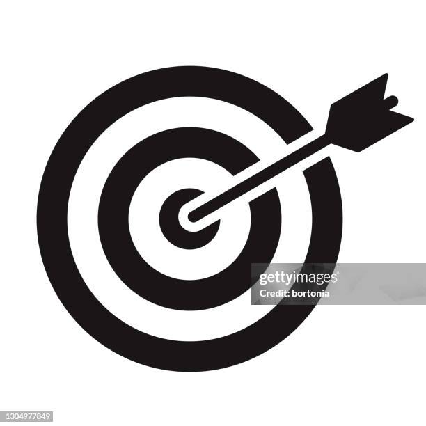 target sports glyph icon - bull's eye stock illustrations