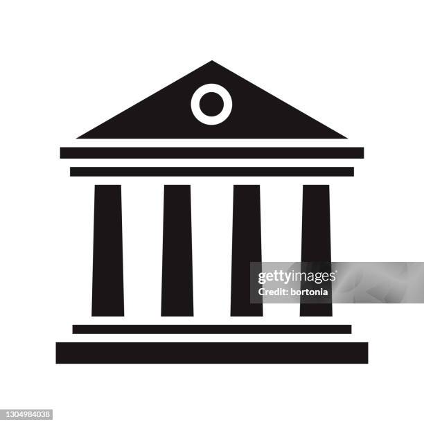 bank glyph icon - advertising column stock illustrations