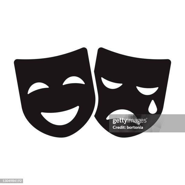 drama politics glyph icon - comedy mask stock illustrations