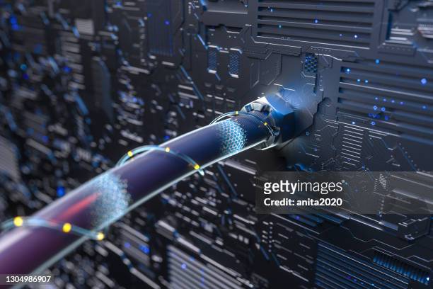 data through network ,3d render - computer cable stock pictures, royalty-free photos & images