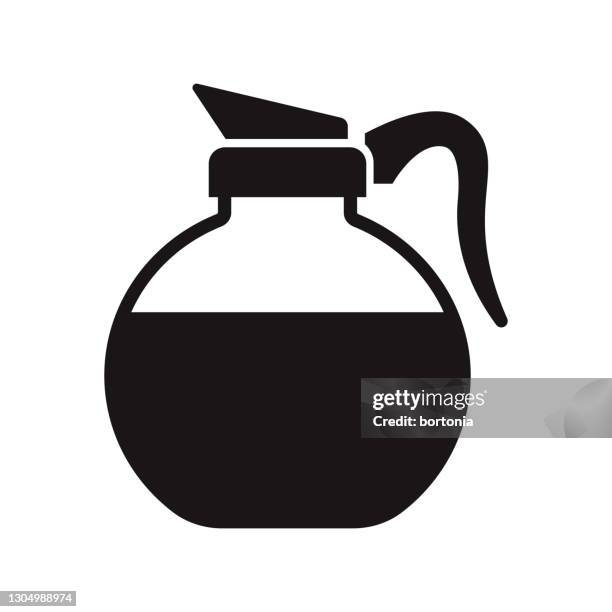 illustrazioni stock, clip art, cartoni animati e icone di tendenza di icona del glifo del caffè - bricco per il caffè